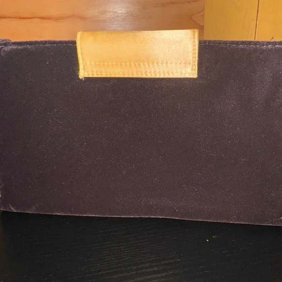 Yves Saint Laurent VINTAGE Clutch Purse Comes w/a mini mirror Classic Brown&Gold - Picture 5 of 8